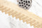 Beige Floral Lace Mesh Trim Remnant 3.5 inches width x 8 yards IMPERFECT